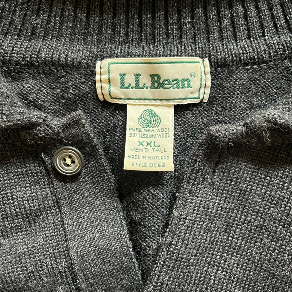 L.L. Bean Charcoal Knit Cardigan
